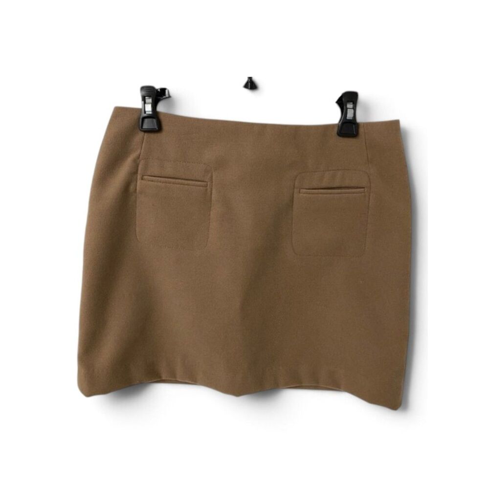 Dalia Collection Brown Tailored Mini Skirt Size 6 Front Pockets Modern Fit
